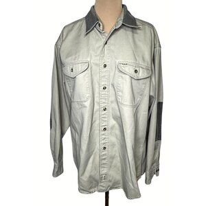 Woolrich Rugged Outdoorwear Shirt Men’s XL Cotton Made in USA Elbow Patches